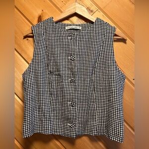 Abercrombie & Fitch Black and White Gingham Vest